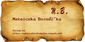 Mateicska Bozsóka névjegykártya